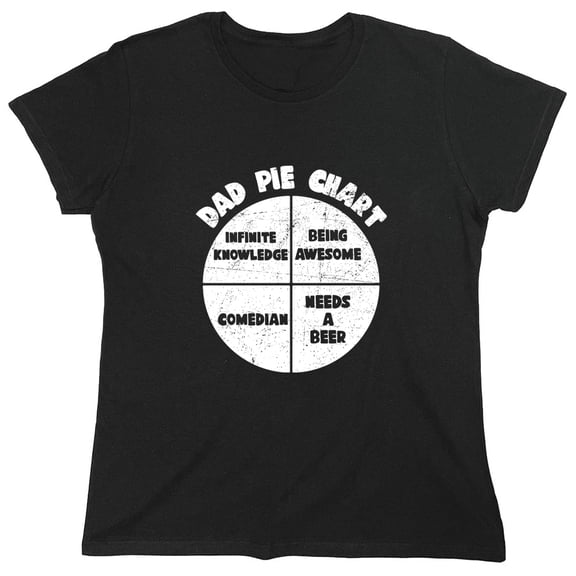 Dad Pie Chart Sarcastic Humor Novelty Funny Women's Casual Tees