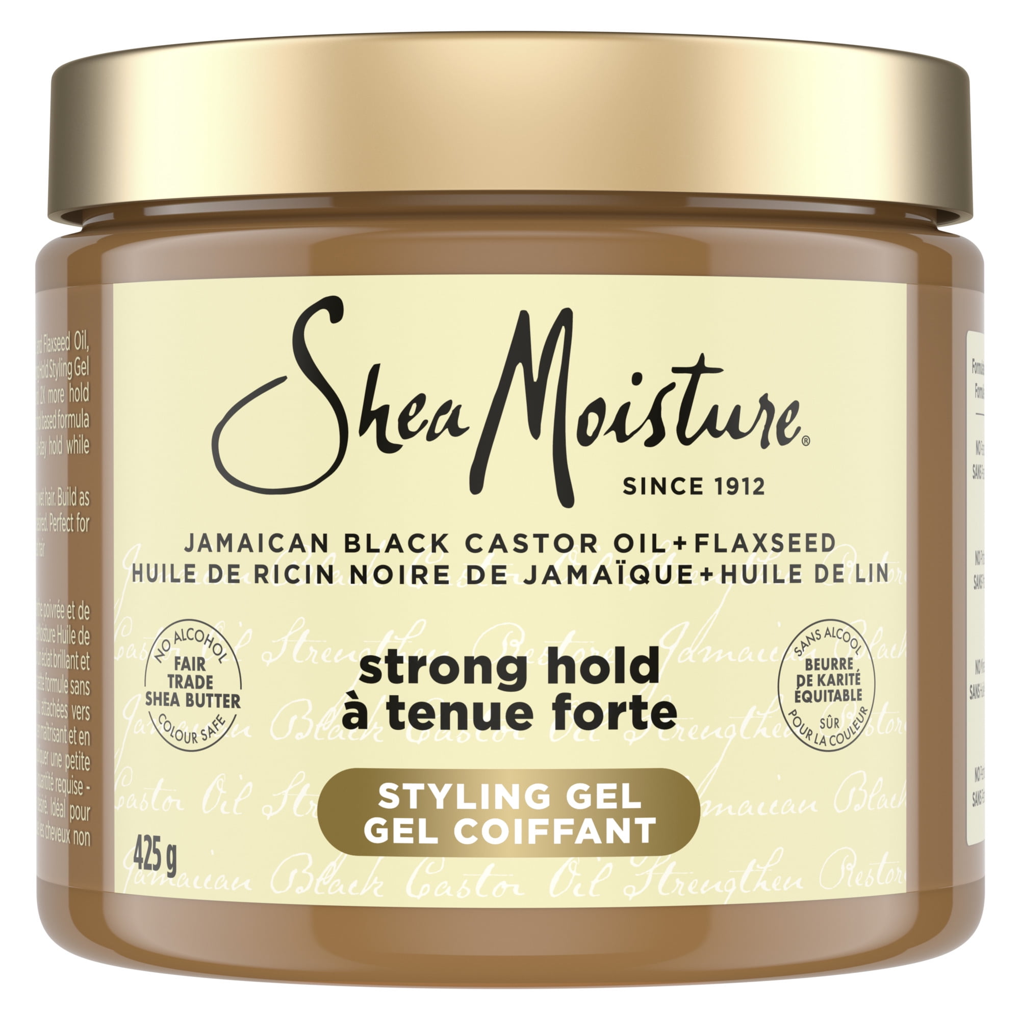 SheaMoisture Gel Coiffant à Tenue Forte Huile de Ricin Noire de Jamaïque avec Huile de Lin 425g Gel Coiffant 425 g