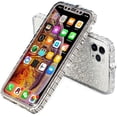 thumbnail image 3 of for iPhone 13 Bling Glitter Case for Women Cute Diamond Rhinestone with Shiny Sparkly Sticker Skin Plating Metal Bumper Frame Edge Protective Cover Girly Fashion Luxury Case Silver, 3 of 13
