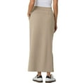thumbnail image 5 of Nestiefly Womens Side Slit Maxi Skirts Elastic High Waisted Drawstring Casual Long Sweat Skirts, 5 of 7