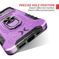 thumbnail image 5 of TJS Phone Case for Apple iPhone 13, Slide Camera Lens Cover Magnetic Support Metal Ring Holder Kickstand Built-in Tempered Glass Screen Protector Full Body Protective Case (Purple), 5 of 8
