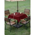 thumbnail image 3 of Outdoor Tablecloth with Umbrella Hole and Zipper, Vintage Dark Red Square Table Cloth 60x60 Inch Waterproof Tablecloth, Farmhouse Retro Solid Color Linen Texture Picnic Table Cover for Patio Camping, 3 of 7