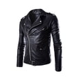 thumbnail image 1 of Txlixc Chaqueta de manga larga con solapa de color sólido para hombres con cremallera y hebilla Txlixc moda, 1 of 4