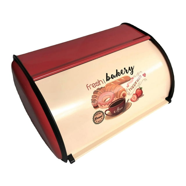Panera de hierro, caja para pan, contenedor de pan, soporte para pan, panera metálica rojo