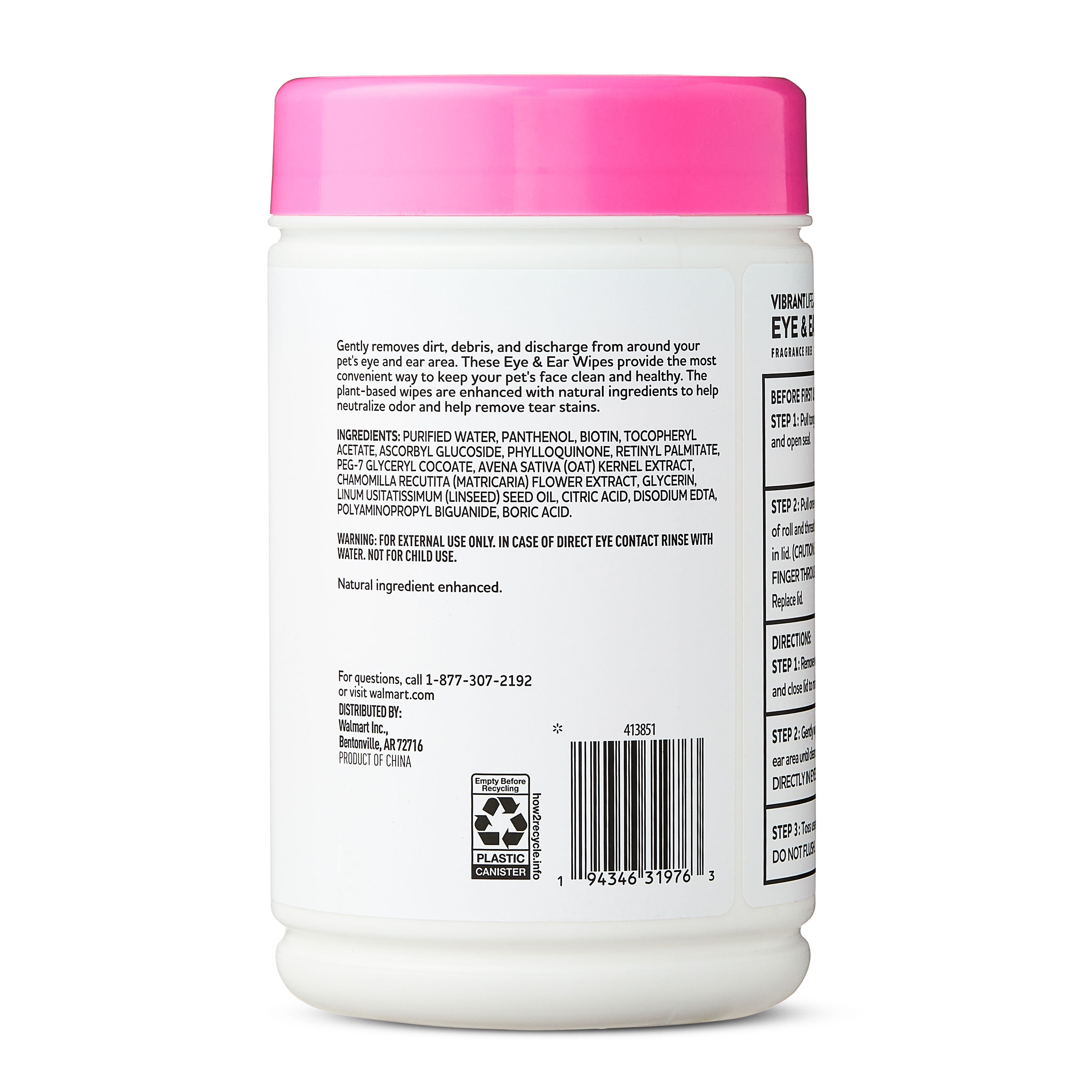 Vibrant Life Eye and Ear Wipes for Dogs - Cannister