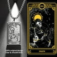 thumbnail image 2 of Skeleton Marigold Tarot Necklaces Major Arcana Stainless Steel Jewelry, 2 of 8