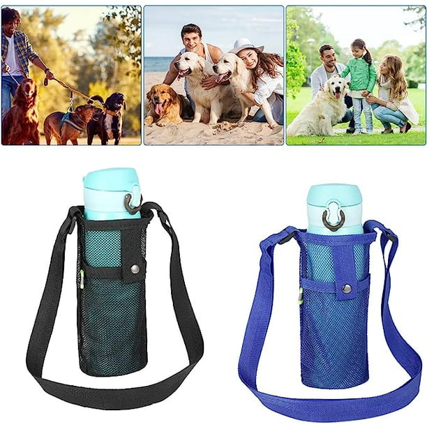 Mochila para 2 botellas de agua bolsa de malla para botellas de agua soporte para botellas de agua con correas ajustables cabestrillo para botellas de agua adecuado para caminar hacer caminatas JM