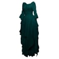 thumbnail image 3 of Robes Gothiques Yourumao pour Femmes, Robe Renaissance Rétro Unie, Grande Taille, Robe Maxi à Épaules Dénudées, Manches Évasées, Costume de Cosplay, Automne Hiver, Robe de Cour Médiévale, 3 of 6