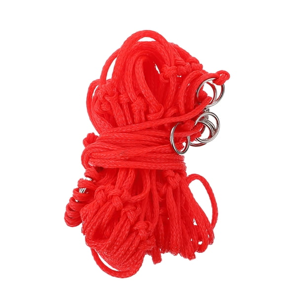 Bolsa de heno de alimentación lenta roja, 20 hilos, cuerda de nailon, red de heno para alimentación de caballos (tamaño mediano)