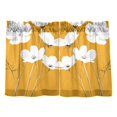 thumbnail image 7 of Yayeee Kitchen Curtains Tier Pair Light Filtering 27"x36" Rod Pocket Short Cafe Window Panel, White Flowers, 7 of 7