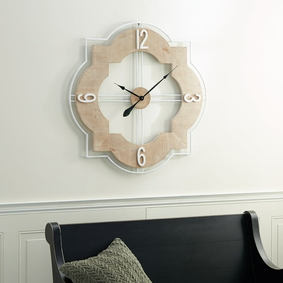DecMode 35 In. Brown Farmhouse Wall Clock