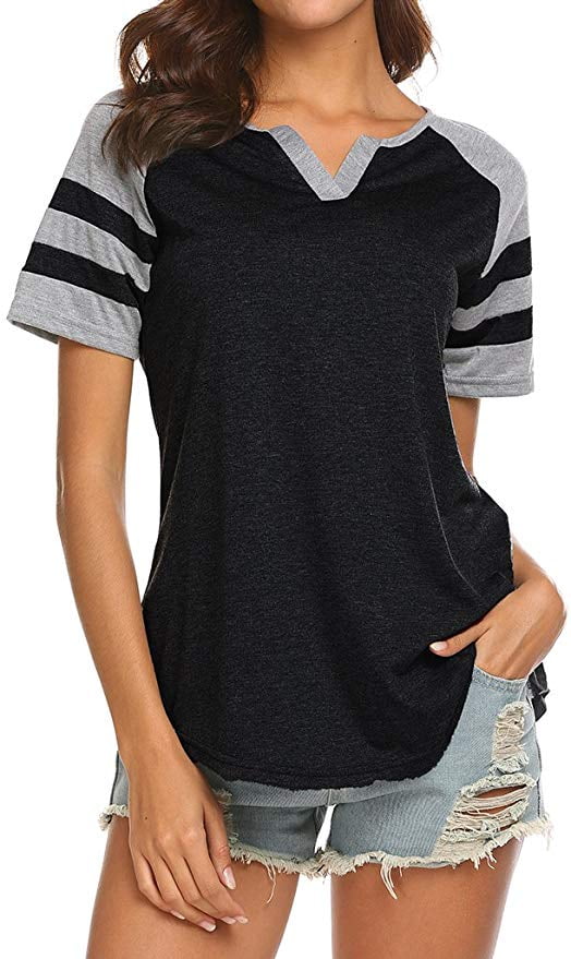women's v neck raglan tee