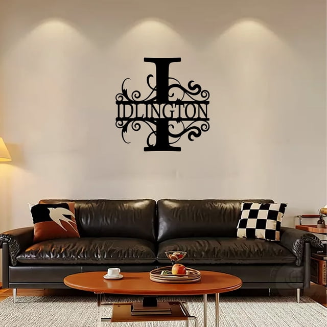 21 Letter Metal Wall Decor, Iron Art Sign for Indoor and Outdoor, Personalized Surname Decoration