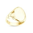 thumbnail image 2 of AFFY Nugget Band Oval Engravable Signet Ring In 14K Yellow Gold Over 925 Sterling Silver, Ring Size 13, 2 of 3
