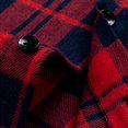 thumbnail image 4 of Mens Plaid Shirt Slim Fit Long Sleeve Shirt Button Turn Down Collar Casual Youth Style Shirt Red M, 4 of 6