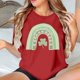 thumbnail image 2 of Camiseta de Manga Corta de Cuello Redondo Impresa de Primavera Superior de las Mujeres, Mezcla Ligera de Poliéster para Uso Diario Y de Fiesta Casual, 2 of 8