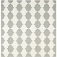 thumbnail image 6 of SAFAVIEH Dhurrie Warren Geometric Moroccan Wool Area Rug, Grey/Ivory, 7' x 7' Round, 6 of 10