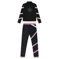 thumbnail image 6 of renvena Kids Ice Skating Jacket with Figure Skating Leggings Girls Zipper Outwear and Dance Pants Set Size 6-16 Pink 16, 6 of 7