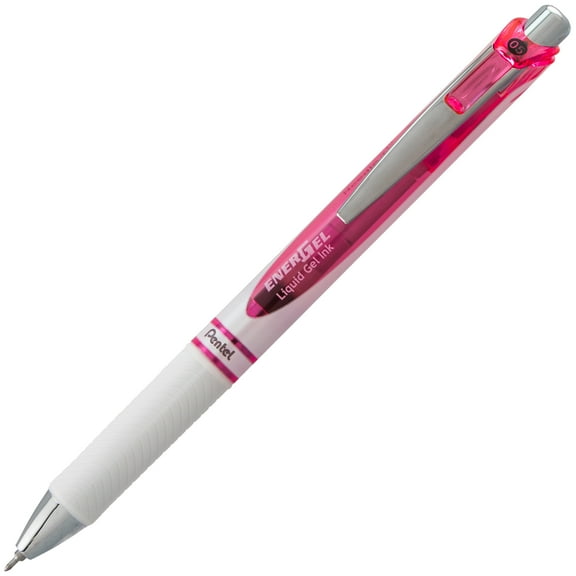 Pentel EnerGel Pearl (0.5mm) Needle Tip, Pink Accent, Black Ink