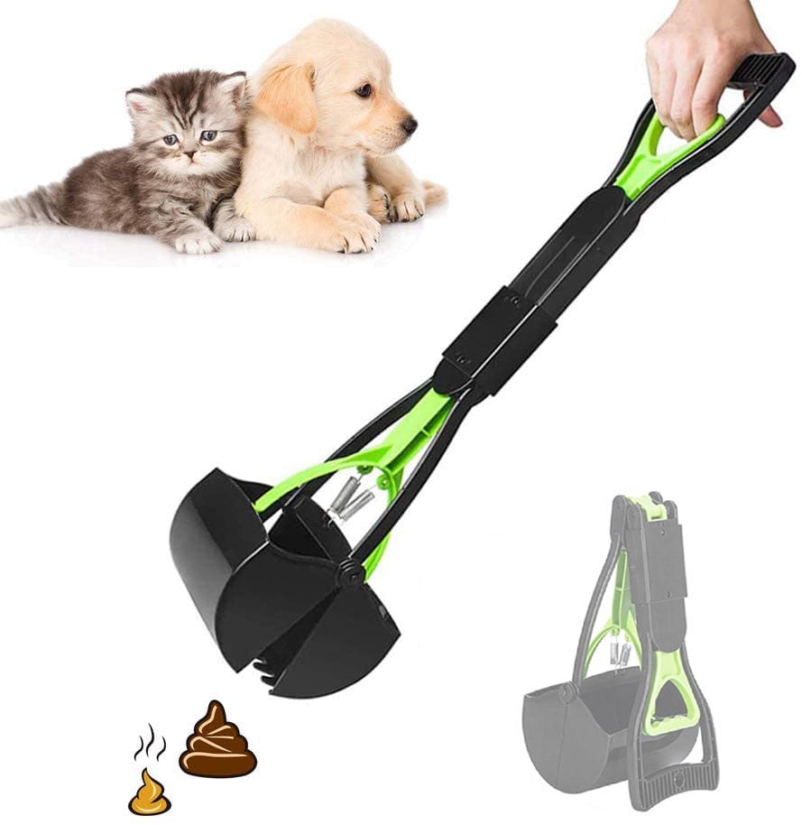 pupgang Pet Pooper Scooper for Dogs Cats for Puppy Small Medium Large Dogs Portable Dog Poop Shovel Doody Digger Dog Travel Foldable Extra Long Handle Indoor Outdoor for Grass Gravel Yard 