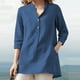 thumbnail image 2 of Camisas Para Mujer Botón de Moda Cuello en V Manga 3/4 Pulóver Sólido Camiseta Informal Blusa Odeerbi ODB128806, 2 of 8