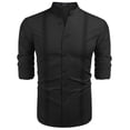 thumbnail image 4 of COOFANDY Black Button Down Shirt Men Linen Shirt Casual Beach Summer Clothes Cruise Shirts for Men, 4 of 8