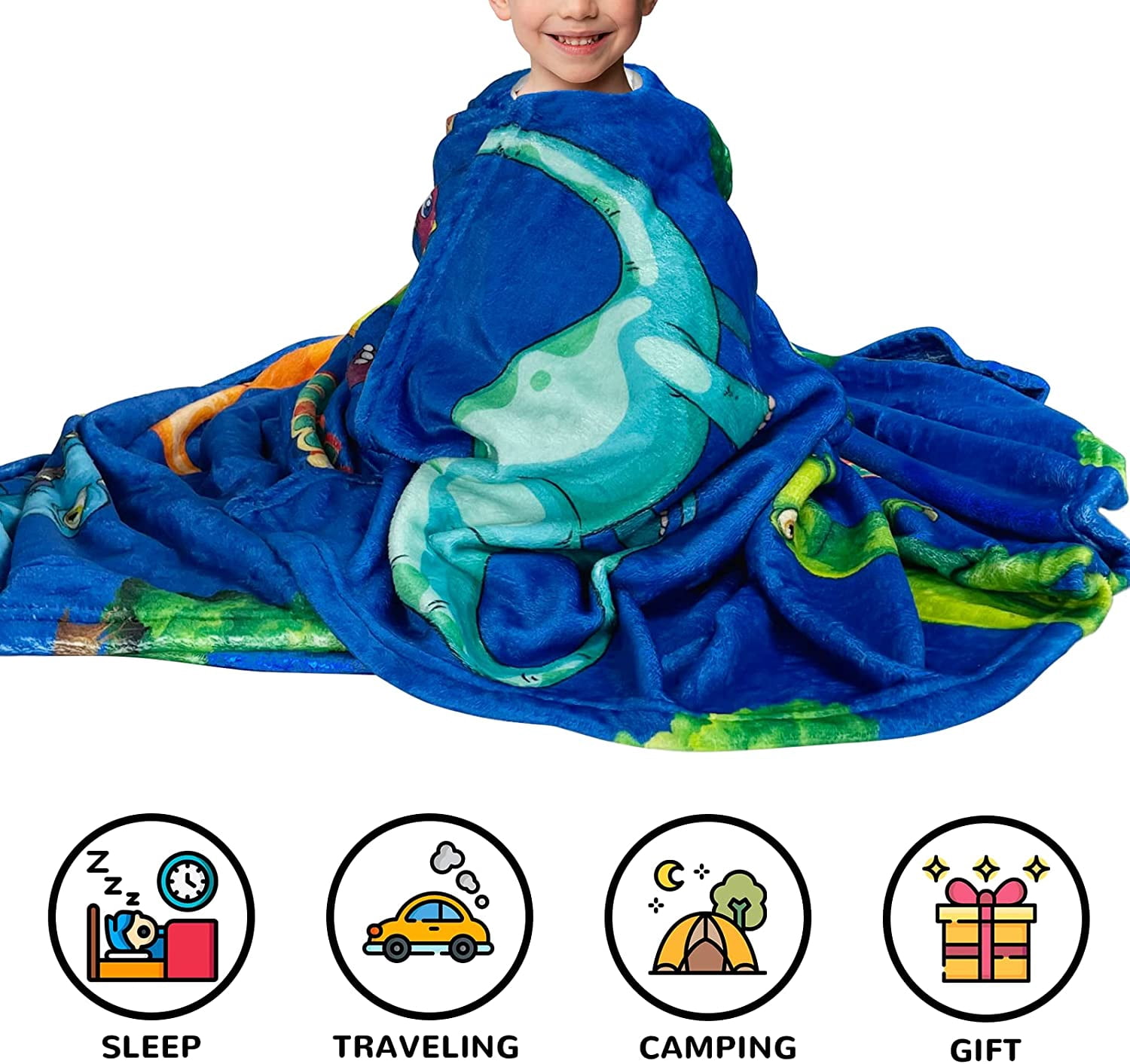 Dinosaur Blanket for Boys Teens Kids - Dino Throw Blanket Dinosaur Room Decor Gifts for Children-Soft Cozy Flannel Throw Blanket for Sofa Bed Couch,Funny Dinosaur Gifts for Dinosaur Fans 50X60