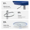 thumbnail image 5 of Set of 2 Adjustable Bar Stools with Back, Modern Armless PU Leather Counter Height Barstools, 360° Swivel Chairs with Thick Cushions for Kitchen Dining Pub Cafe (Blue), 5 of 11