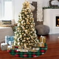thumbnail image 4 of Christmas Tree Skirt, Red and Green Buffalo Plaid Xmas Tree Mat for Farmhouse New Year Festive Holiday Party Decorations Indoor Outdoor 48" inch, 4 of 6
