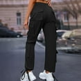 thumbnail image 5 of Kmdttou Cargo Pants Women Baggy Plus Size Solid Color Fashionable And Comfortable High Waisted Workwear Pants With 8 Pockets For Casual Wear, 5 of 8