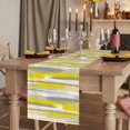 thumbnail image 2 of Table Runners 70 Inches Long Dress Scarves, Yellow Gray Stripes Farmhouse Coffee/Dining/Kitchen Table Decor, Holiday Table Runner, Watercolor Modern Abstract Minimalist 13x70 Inch, 2 of 9