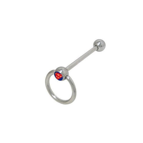 Door Knocker Superman Logo Barbell Tongue Ring
