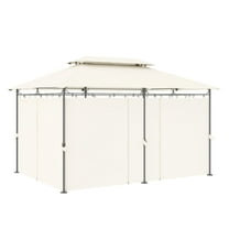 10' x 13' Patio Gazebo, Outdoor Canopy with Curtains, Cream White - Garden Backyard Deck Gazebo for Parties & Hot Tub