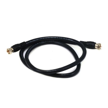 UPC: 0844660030300 | Monoprice 3ft RG6 (18AWG) 75Ohm  Quad Shield  CL2 Coaxial Cable with F Type Connector – Black