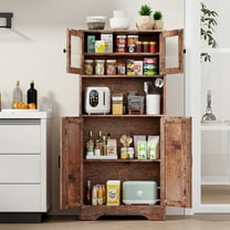 Behost Kitchen Pantry Cabinet with Doors, Storage Shelf for Home, Brown