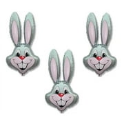 3 Count 37" GRAY GREY Rabbit Bunny Head Shaped Easter Basket Gift Stuffing Foil Mylar Balloon
