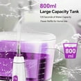thumbnail image 6 of GENKENT Water Flosser for Teeth Cleaning, 800ml Large Tank Oral Irrigator for Home Use, 10 Pressure Modes with 5 Jet Tips, Purple, 6 of 9