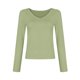 thumbnail image 4 of Camisa lisa de manga larga con cuello en V para mujer - Blusa ajustada para fiestas informales - Tallas S-XXL, 4 of 8