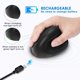 thumbnail image 5 of Ratón Óptico Vertical Ergonómico Recargable de Modo Dual USB 2.4G Inalámbrico + Bluetooth para Computadora Portátil Color Negro, 5 of 8