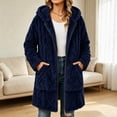 thumbnail image 2 of Winter Coats for Women Long Plush Hooded Soft Fleece Zip-Up Jacket with Pockets,Warm Winter Outerwear for Casual Wear, 2 of 6