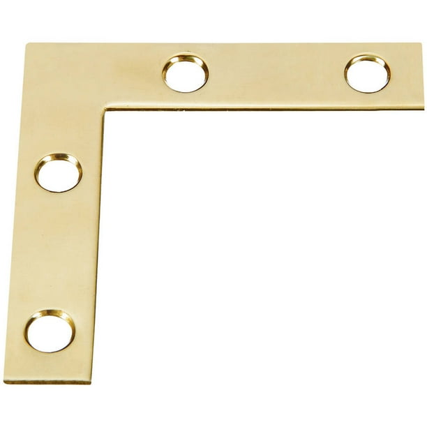 Stanley Hardware 803830 2" Bright Brass Solid Brass Flat Corner Brace