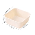 thumbnail image 3 of Square Cereal Bowl, Plastic Serving Bowl Portable for Picnic Snack Salad Dessert, Lightweight Reusable Soup Bowl for Home Camping Travel, Beige, 3 of 6