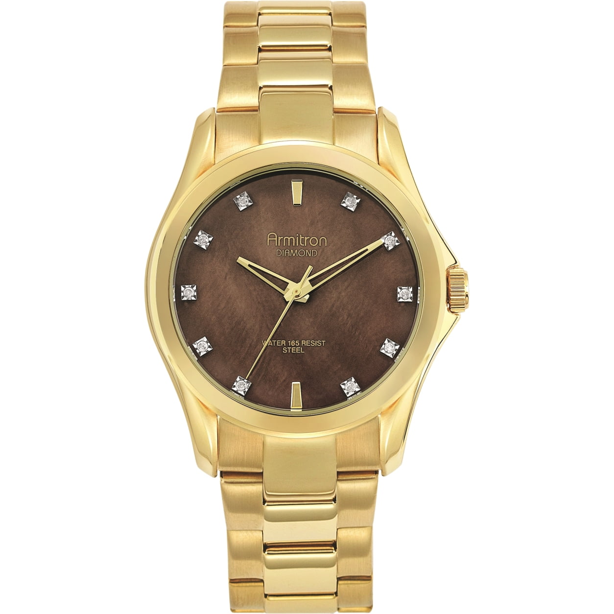 armitron diamond gold watch