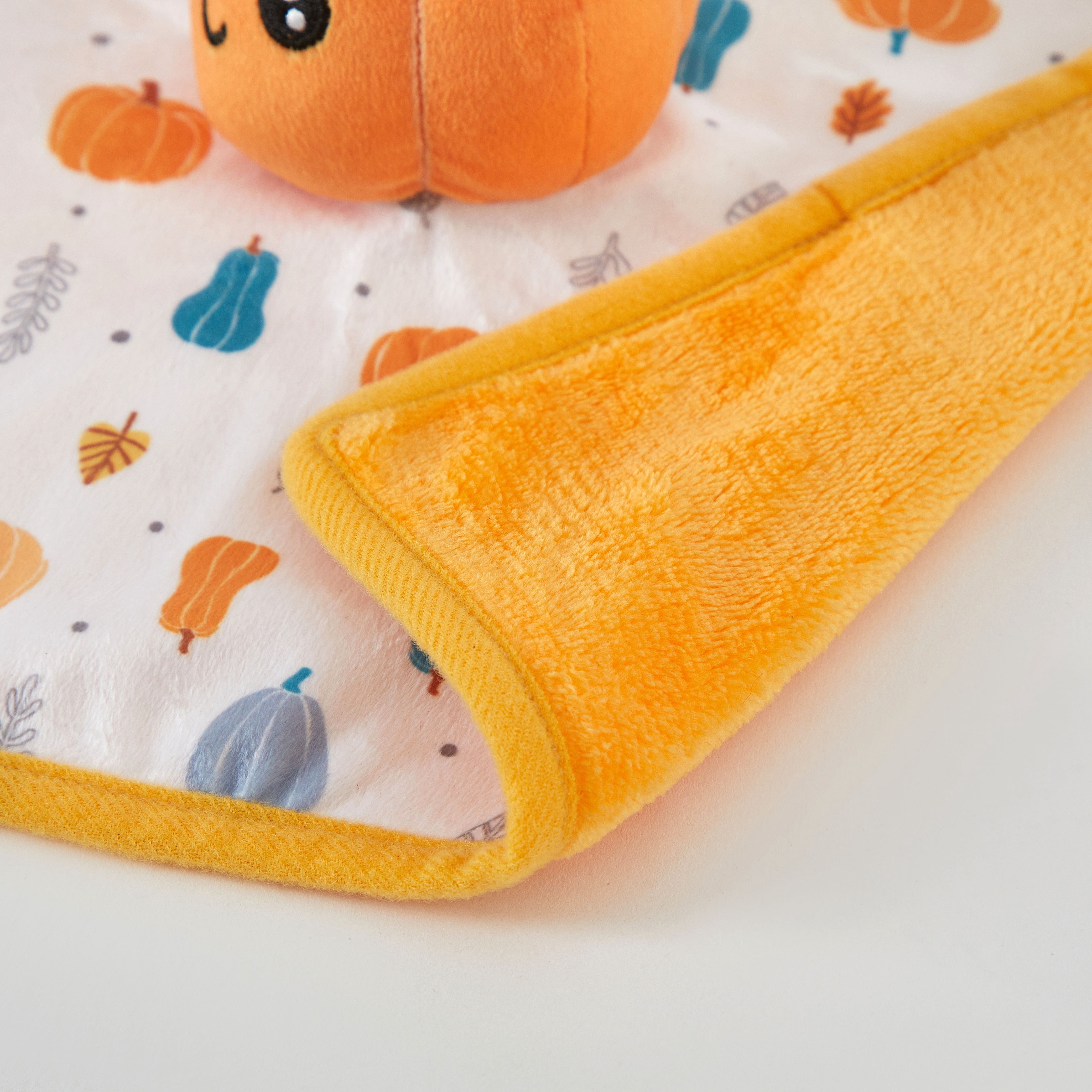 Parent's Choice Pumpkin Lovey Security Blanket, 12" x 12", White
