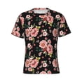 thumbnail image 4 of Vsdgher Rose Flowers Print Men's Dry Fit Mesh Athletic Shirts Moisture Wicking Tennis T-Shirt Tops, 4 of 9