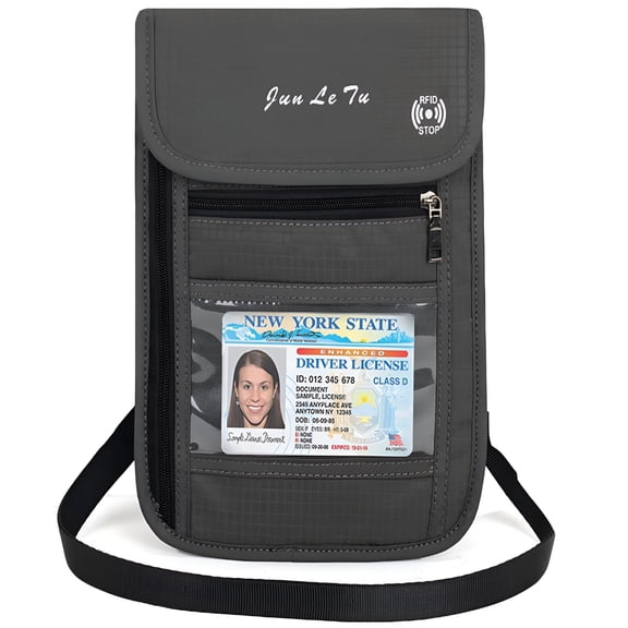 GASTROPOD Passport Wallet Nylon Waterproof for Women Men Holder with RFID Blocking for Secure Travels - Steel Gray