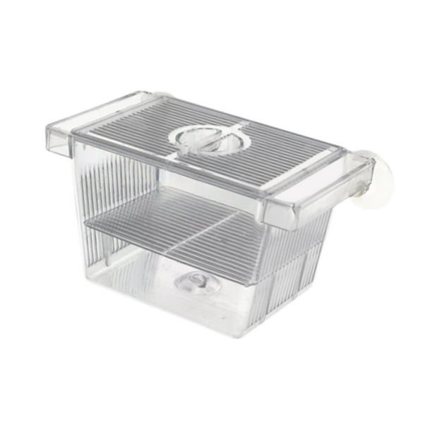 Caja de de acuario flotante acrílico transparente para de camarones Guppy S