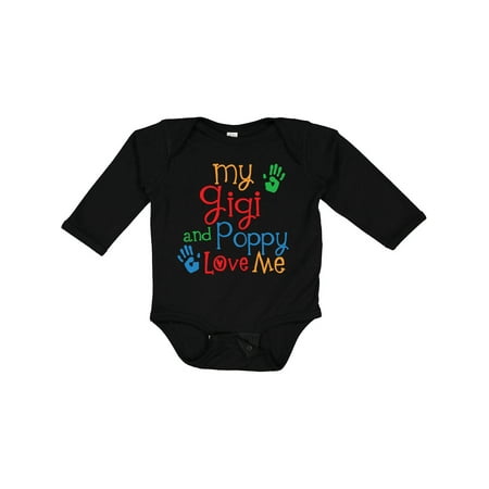 

Inktastic My Gigi and Poppy Love Me Gift Baby Boy or Baby Girl Long Sleeve Bodysuit