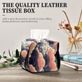 thumbnail image 4 of Waves and Clouds Tissue Box Cover Leather Square Rectangle Tissue Box Holder for Bathroom Living Room Desk Office Decor, 4 of 7