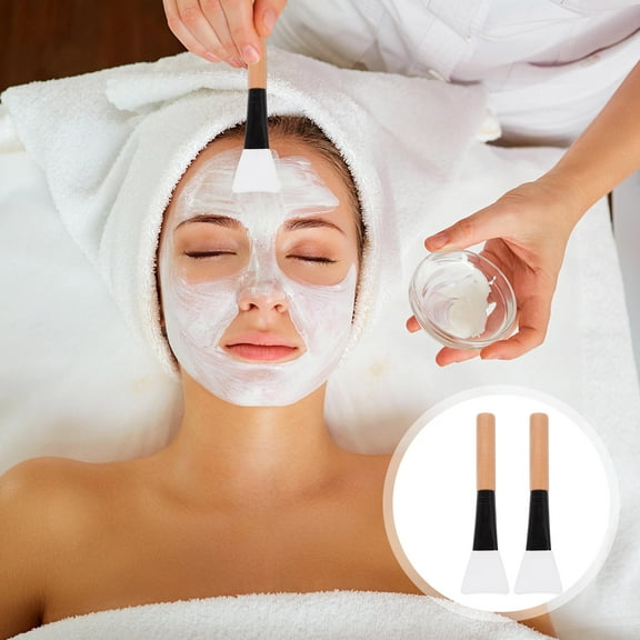 BESTYASH 2Pcs Face Mask Tool Multi Silicone Brush with Ergonomic Handle for Women's Home Use